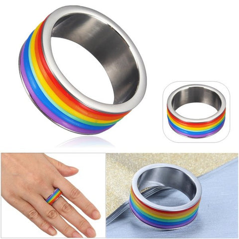 Image of Stainless Steel Rainbow Ring