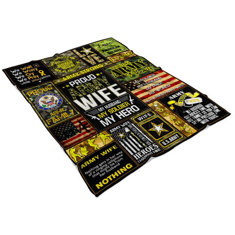 Image of Fleece Army Wife Blanket