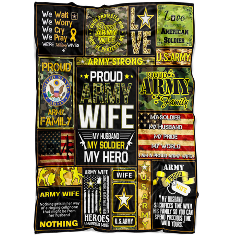 Image of Fleece Army Wife Blanket