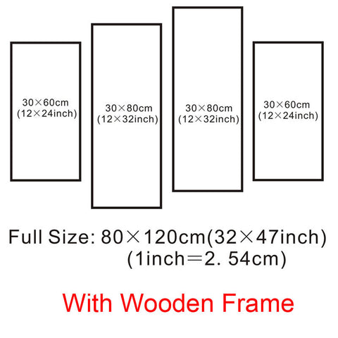 Image of 4 Panel American Flag Canvas Wall Art Set - Ready To Hang