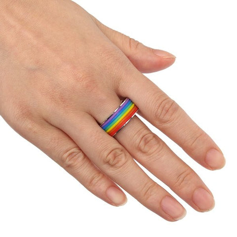 Image of Stainless Steel Rainbow Ring