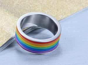 Stainless Steel Rainbow Ring
