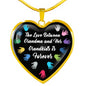 Between Grandma and Grandkids Heart Necklace