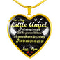 To My Little Angel - Love Mom - Heart Necklace