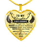 To My Daughter Heart Shaped Necklace