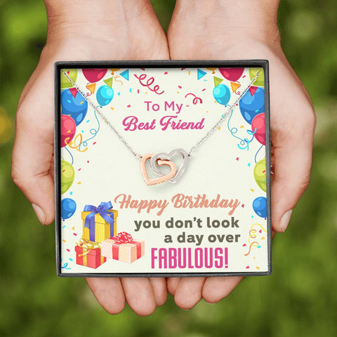 Image of Best Friend - Birthday Gift - Interlocking Hearts Necklace